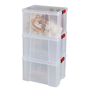 3 PAPERFLOW CLIP`N STORE Aufbewahrungsboxen 45,0 l transparent 50,0 x 39,0 x 32,5 cm