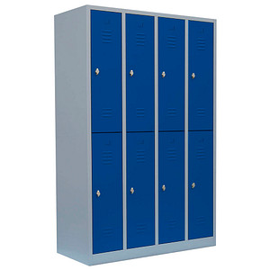 4061815517295 - Spind enzianblau lichtgrau 520241 8 Schließfächer 1170 x 500 x 1800 cm  4061815517295 LÜLLMANN
