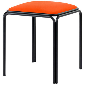 3660141959161 - Meet by Paperflow Hocker Bistro Stahl mit Kunstlederbezug Sitzhöhe 495 mm B 420 x T 420 x H 495 mm 4 Stück schwarz rost 3660141959161 - Meet by Paperflow Hocker Bistro Stahl mit Kunstlederbezug Sitzhöhe 495 mm B 420 x T 420 x H 495 mm 4 Stück schwarz rost
