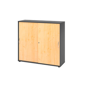 HAMMERBACHER Schiebetürenschrank 1753S, V1753S/G/3/BM ahorn, grafit 2 Fachböden 120,0 x 40,0 x 110,0 cm