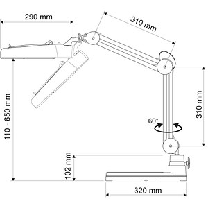4002390061704 - 8263502 LED-Lupenleuchte mit Standfuß MAULviso 175 x 127 mm 2021 Energieeffizienzklasse E (A - G)