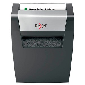 AKTION: Rexel Momentum X406 Aktenvernichter mit Partikelschnitt P-4, 4 x 28 mm, bis 6 Blatt, schwarz mit 10 Euro CashBack