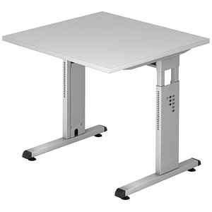 OS 08 höhenverstellbarer Schreibtisch grau quadratisch