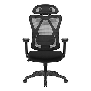 SONGMICS Bürostuhl, OBN063B01 Stoff schwarz, Gestell schwarz