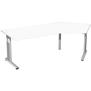 4038933501185 - Flex Schreibtisch weiß L-Form C-Fuß-Gestell silber 2166 x 1130 cm 4038933501185 - Flex Schreibtisch weiß L-Form C-Fuß-Gestell silber 2166 x 1130 cm