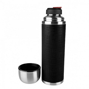4009049406169 - Thermoflasche Senator Class Trinkflaschen Gr 1000 ml grau (schwarz edelstahlfarben) Thermoflaschen Isolierflaschen und Trinkflaschen 10 L EdelstahlSilikonmanschette 100% dicht
