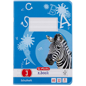 4008110340036 - Schulheft 11387107 xbook Lineatur 3   Schreiblern-Lineatur A5  80g blau 32 Blatt   64 Seiten 4008110340036 Herlitz