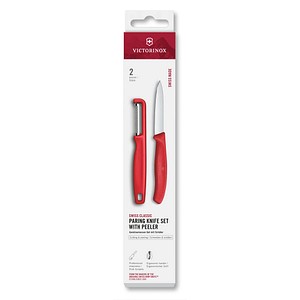 7613329191934 - VICTORINOX Küchenmesser + Sparschäler Swiss Classic silber rot 1 Set