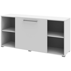 4050211398515 - Sideboard mit Schiebefront TEQSTYLE 2 Einlegeböden B 1600 x T 434 x H 745 mm weiß weiß