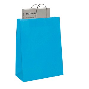 VP Papier-Tragetaschen Toptwist aquamarin 24,0 x 31,0 cm, 50 St.