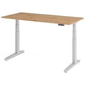 4032062189085 - HAMMERBACHER XBHM16 elektrisch höhenverstellbarer Schreibtisch asteiche rechteckig C-Fuß-Gestell silber 1600 x 800 cm 4032062189085 - HAMMERBACHER XBHM16 elektrisch höhenverstellbarer Schreibtisch asteiche rechteckig C-Fuß-Gestell silber 1600 x 800 cm