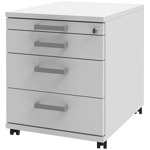 4050211075065 - Rollcontainer TEQSTYLE 3 Schubkästen B 431 x T 477 x H 537 mm weiß weiß 4050211075065 - Rollcontainer TEQSTYLE 3 Schubkästen B 431 x T 477 x H 537 mm weiß weiß