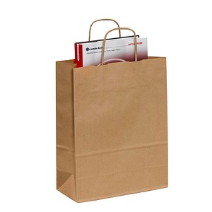VP Papier-Tragetaschen Toptwist braun 24,0 x 31,0 cm, 50 St.