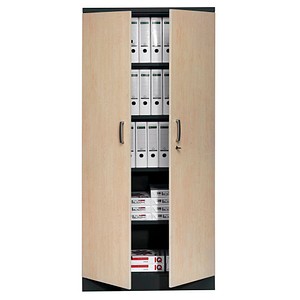 4260090172261 - Aktenschrank 100130 Holz Stahl abschließbar 5 OH 92 x 195 x 42 cm ahorn schwarz 4260090172261 Gürkan