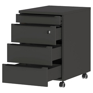 4005949437623 - Rollcontainer Porto 4 Schubladen inkl Utensilienfach und 1 abschließbaren Schublade B 420 x T 600 x H 630 mm graphit 4005949437623 - Rollcontainer Porto 4 Schubladen inkl Utensilienfach und 1 abschließbaren Schublade B 420 x T 600 x H 630 mm graphit