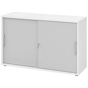 HAMMERBACHER Schiebetürenschrank, V1752S/W/5/RE grau, weiß 1 Fachboden 120,0 x 40,0 x 74,8 cm