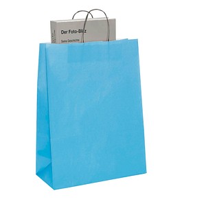 VP Papier-Tragetaschen Toptwist aquamarin 32,0 x 42,0 cm, 50 St.