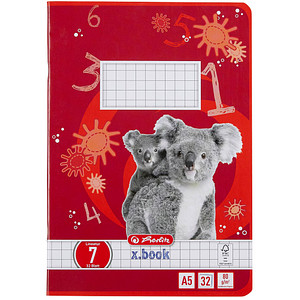 4008110340074 - Schulheft 340075 xbook Lineatur 7   kariert A5  80g rot 32 Blatt   64 Seiten 4008110340074 Herlitz