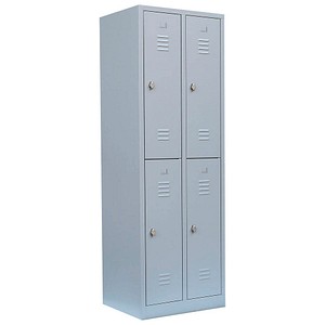 4061815517035 - Spind lichtgrau 520220 4 Schließfächer 600 x 500 x 1800 cm  4061815517035 LÜLLMANN