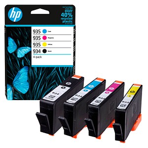 HP 934 + 935 (6ZC72AE) schwarz, cyan, magenta, gelb Druckerpatronen, 4er-Set