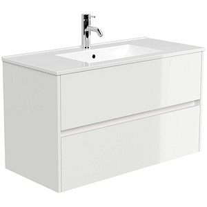 4251982679098 - POSSEIK Waschbecken mit Unterschrank LIMES 100 weiß glanz 1000 x 465 x 585 cm