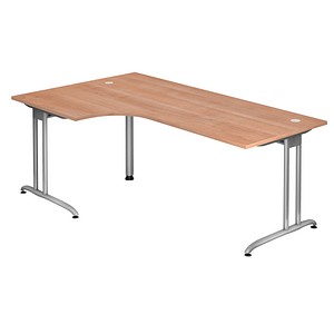 BS82 Schreibtisch nussbaum L-Form
