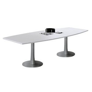 8029466129737 - Konferenztisch Idea+ IDTR280 GRA 74cm (H) 280x80-110cm (BxT) Tonnenform lichtgrau   silber 8029466129737 Quadrifoglio