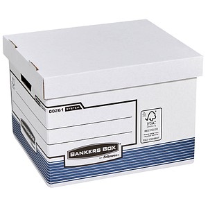 0043859520961 - Archivbox Bankers Box 0026101 A4 weiß blau innen 35x293x37cm Karton 0043859520961 Fellowes