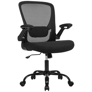 SONGMICS Bürostuhl, OBN37BKV1 Stoff schwarz, Gestell schwarz