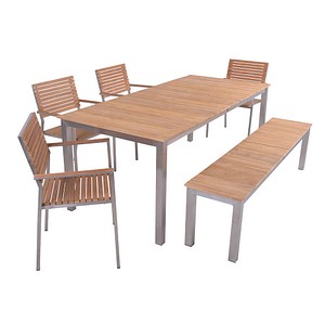 Garden Pleasure Sitzgruppe DALLAS/DENVER, silber Holz, Metall