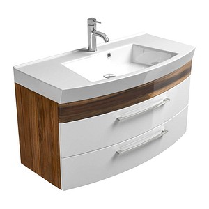 Waschtischunterschrank RIMA weiß/walnuss