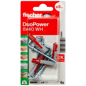 4048962237108 - fischer DuoPower 8x40 WH 2K 535001 Dübel mit Schrauben Ø 8 mm x 40 mm 4 Stück