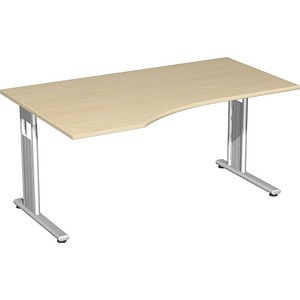 4038933411743 - Flex Schreibtisch ahorn L-Form C-Fuß-Gestell silber 1800 x 1000 cm 4038933411743 - Flex Schreibtisch ahorn L-Form C-Fuß-Gestell silber 1800 x 1000 cm