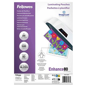 Fellowes Enhance80 ImageLast  Laminierfolien glänzend für A4 80 micron, 500 St.