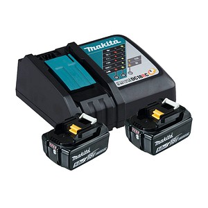 makita Werkzeugakkus mit Schnellladegerät Power Source Kit Lithium-Ionen 2x 5,0 Ah