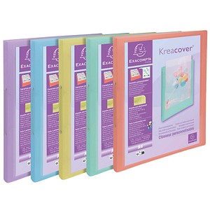 Exacompta Kreacover Pastell Ringbücher 2-Ringe farbsortiert 2,0 cm DIN A4, 20 St.