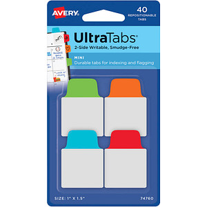 AVERY Zweckform UltraTabs Mini Haftmarker farbsortiert 40 Blatt