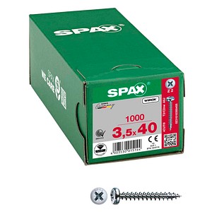 4003530015144 - Universalschraube 35 x 40 mm 1000 Stück Vollgewinde Halbrundkopf Kreuzschlitz Z2 4CUT WIROX - 0231010350405