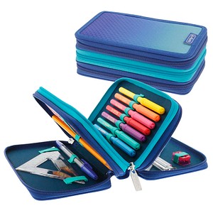 herlitz Federmäppchen befüllt Dip Dye blau/türkis 31-teilig, 19,3 x 7,0 cm - Büroshop24