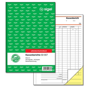 SIGEL Kassenbericht/Bestandsrechnung Formularbuch SD007
