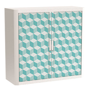 PAPERFLOW easyOffice Vintage Rollladenschrank 60964 2 Fachböden 110,0 x 41,5 x 104,0 cm