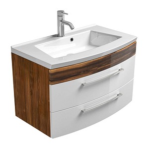 Waschtischunterschrank RIMA weiß/walnuss
