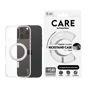 CARE by PanzerGlass® KICKSTAND Handy-Cover für Apple iPhone 16 Pro Max silber