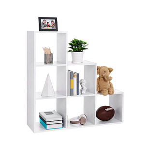 6955880333905 - Vasagle Bücherregal Treppenregal mit 6 Fächern 6-Würfel Ausstellungsregal aus Holz freistehendes Regal Raumteiler 975 x 975 x 29cm weiß von