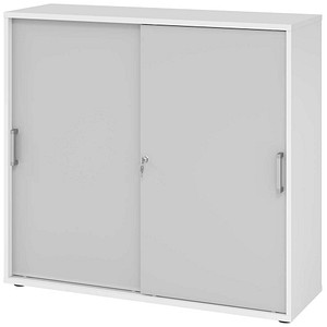 HAMMERBACHER Schiebetürenschrank 1753S, V1753S/W/5/CE grau, weiß 2 Fachböden 120,0 x 40,0 x 110,0 cm