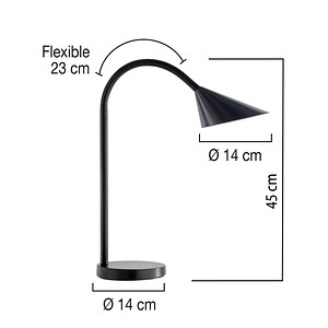 3595560012794 - Genérica - Lampara de escritorio unilux sol led 4w brazo flexible abs y metal negro base 14 cm diametro 3595560012794 - Genérica - Lampara de escritorio unilux sol led 4w brazo flexible abs y metal negro base 14 cm diametro