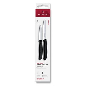 7613329191842 - 2 VICTORINOX Gemüsemesser Swiss Classic silber schwarz 7613329191842 - 2 VICTORINOX Gemüsemesser Swiss Classic silber schwarz