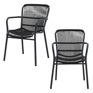 6096735347361 - BEST Gartenstühle mit Armlehnen Ives anthrazit Metall 2 St