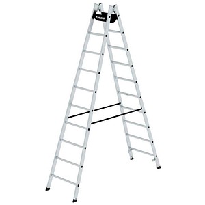 MUNK Stehleiter 33020 nivello, 2x 10 Stufen, schwarz/silber, Aluminium 4031405330207 MUNK