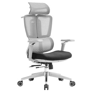 LÜLLMANN Bürostuhl, 210480 Stoff grau, Gestell alu